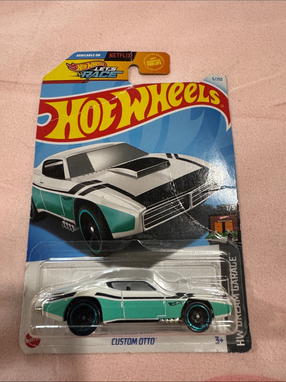 Mattel Hot Wheels Custom Otto in White and Teal with Black Accents